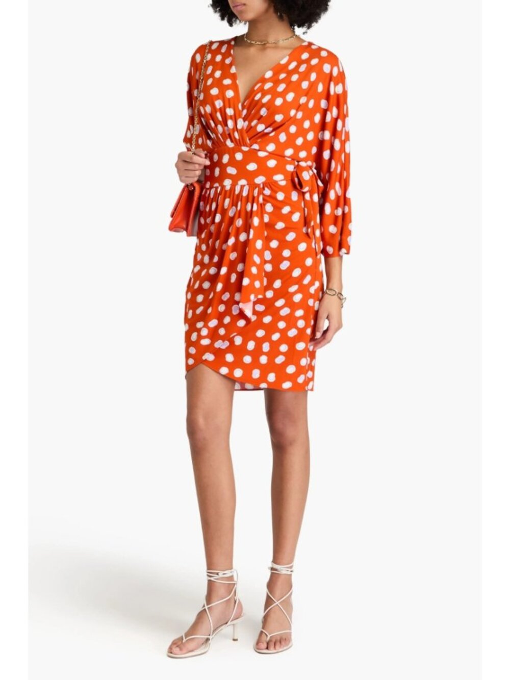 Diane von Furstenberg Barrington Wrap-effect Printed Jersey Mini Dress Sz 6 NWT